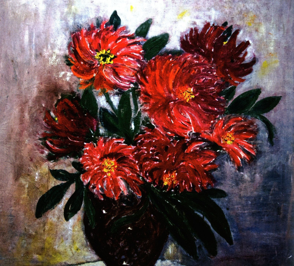 Dalie Technika: olej na pilśni Wymiary: 54 x 58 cm /Zbiory Muzeum Miasta Jaworzna/