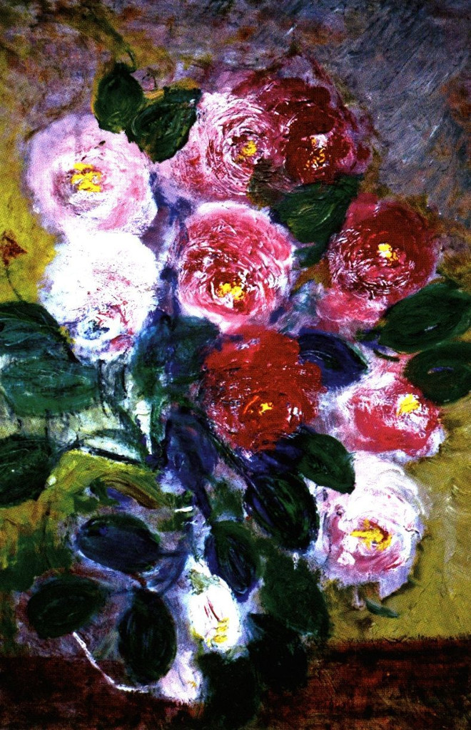 Piwonie Technika: olej na pilśni Wymiary: 28 x 40 cm /Zbiory Muzeum Miasta Jaworzna/