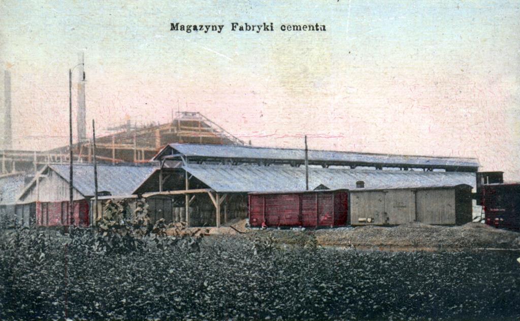 Pocztówka: Magazyny Fabryki Cementu /Zbiory Muzeum Miasta Jaworzna/