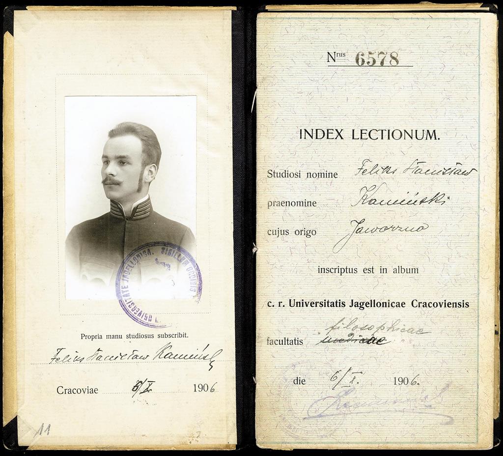 Legitymacja studencka UJ w Krakowie, 1906 r. /Zbiory prywatne Pawła Kamińskiego/
