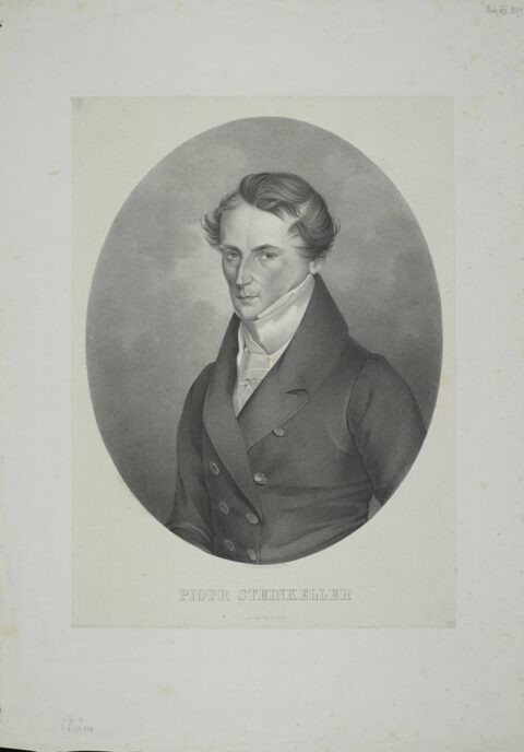 Piotr Antoni Steinkeller, zdjęcie portretowe, Litografia, Warszawa 1837 r., Autor: Seweryn Oleszyński / POLONA / domena publiczna