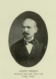 Albert Thieriot, zdjęcie portretowe I. Szczerbowski, Pamiętnik Dwudziestopięcioletniej działalności Galicyjskiego Towarzystwa Leśnego 1882- 1907, Lwów 1907, s. 16. / Zbiory Repozytorium Politechniki Krakowskiej / domena publiczna