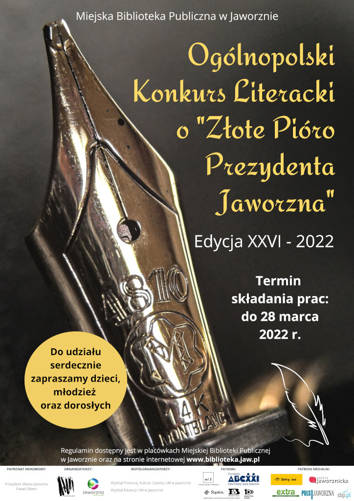 Konkurs Literacki o „Złote Pióro Prezydenta Jaworzna”. Edycja XXVI