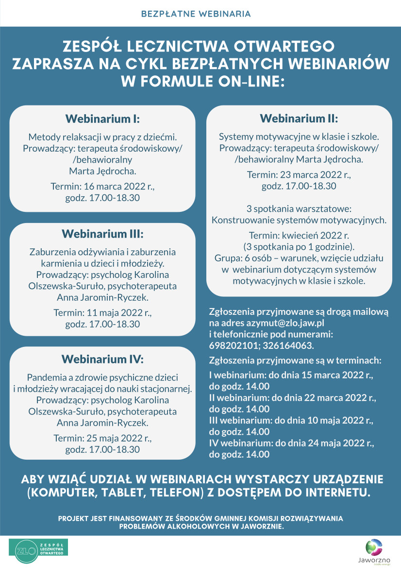 ZLO -Bezpłatne webinaria