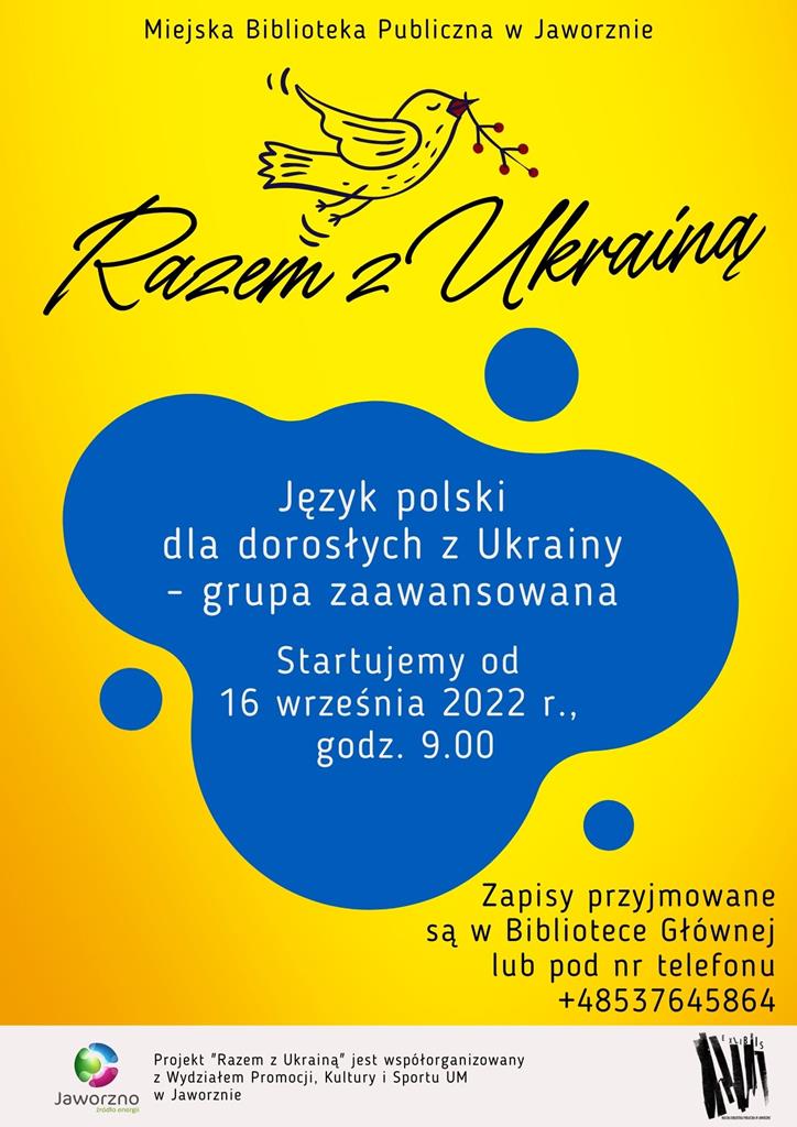 Razem  z Ukrainą – zajęcia nauki języka polskiego